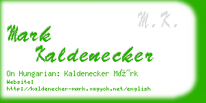 mark kaldenecker business card